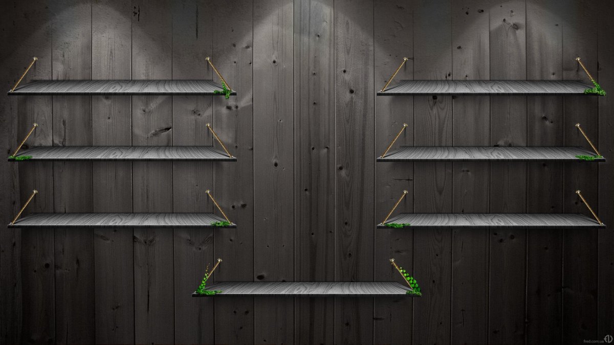 Стена с полками