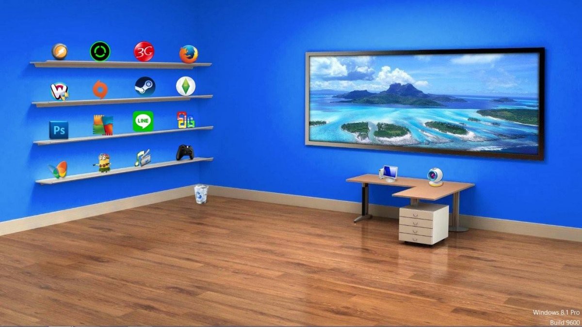 Пустая комната с полками