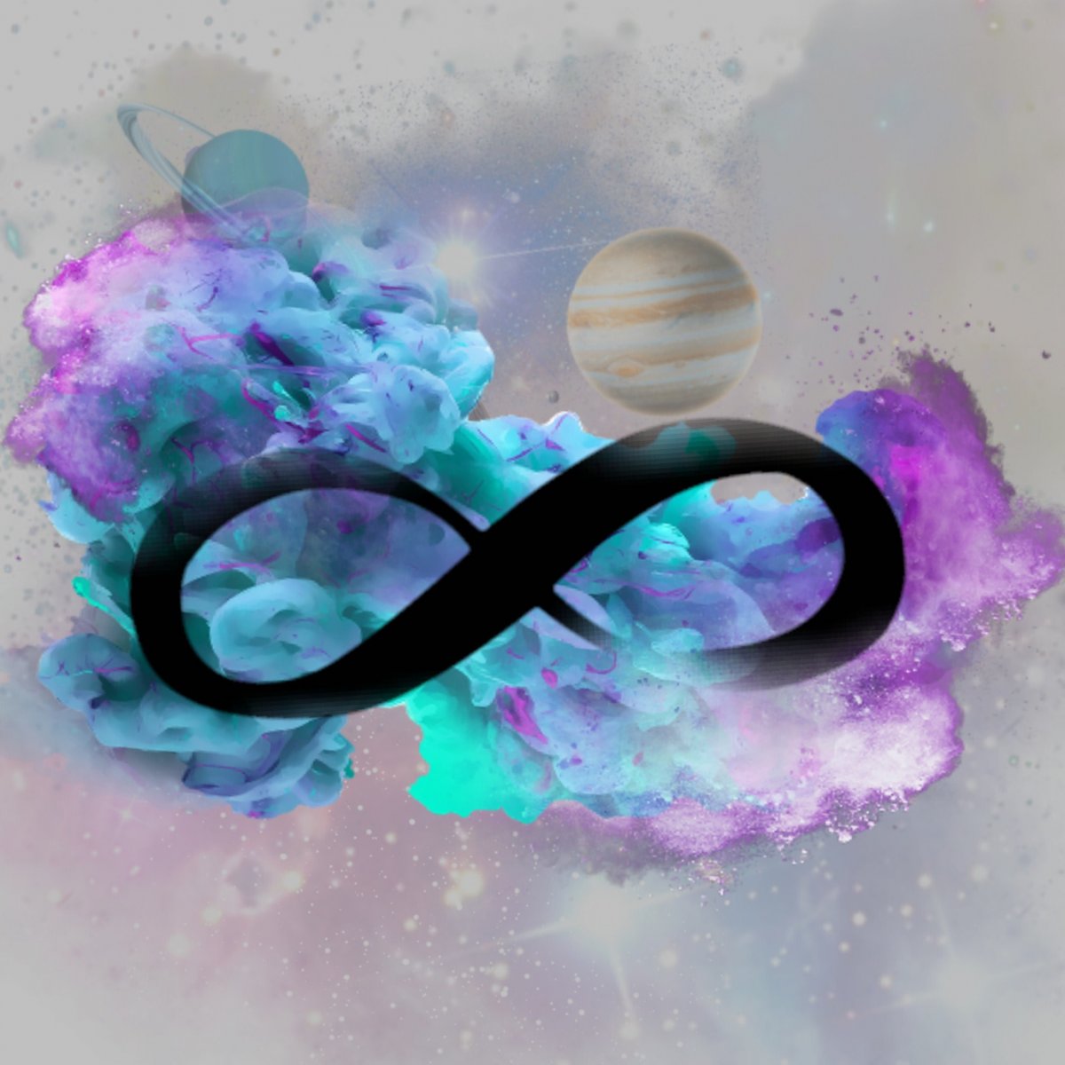 Знак бесконечности на черном фоне