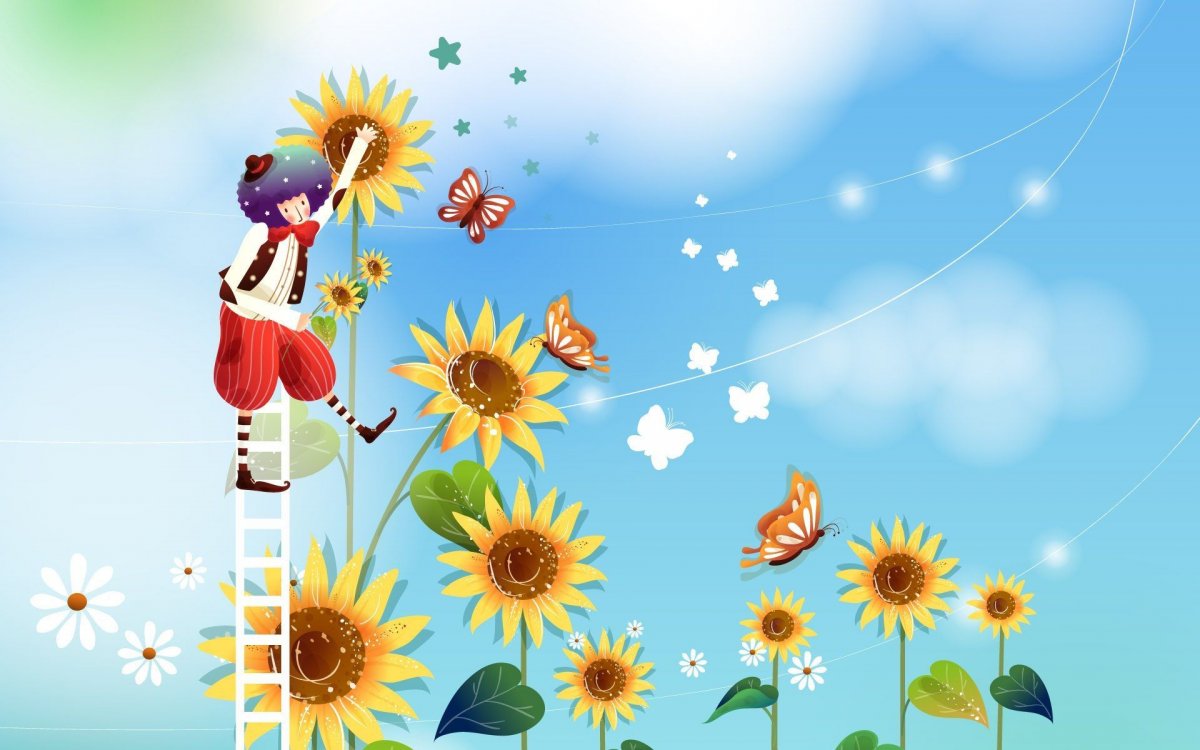 Фон лето детский