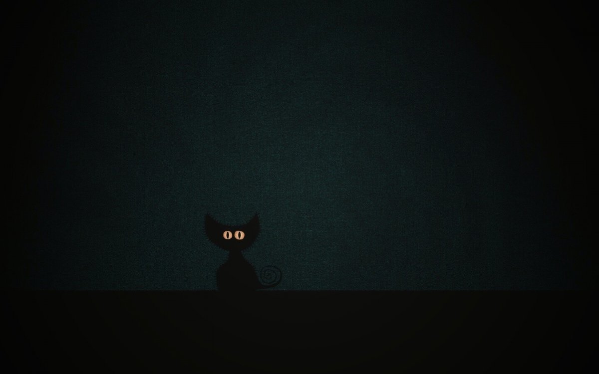 Черная кошка с черными глазами