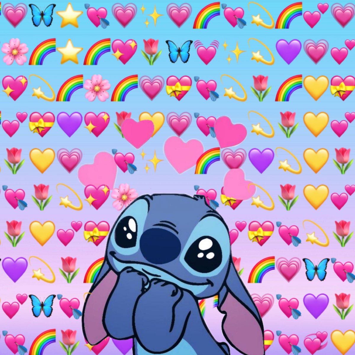 Стич на фиолетовом фоне