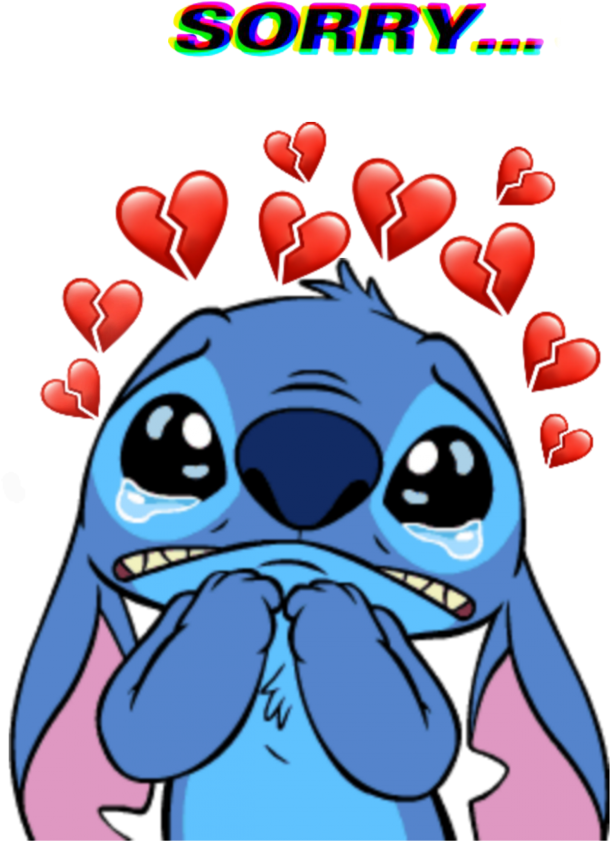 Милый Стич на голубом фоне