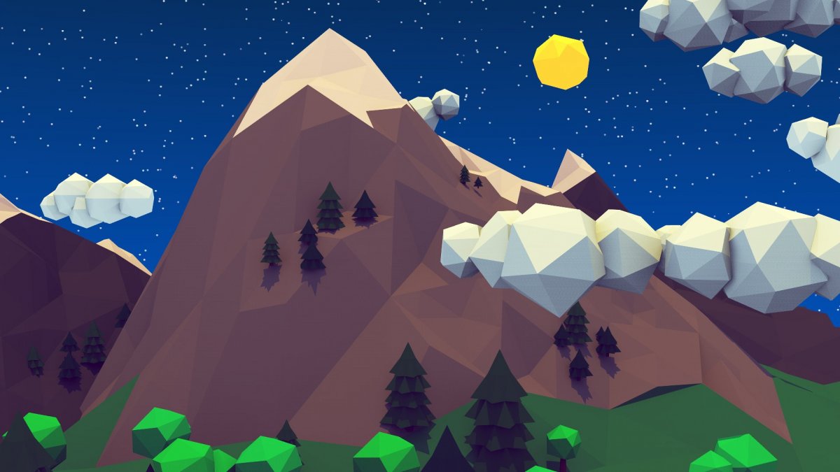 Горы 2d Low Poly