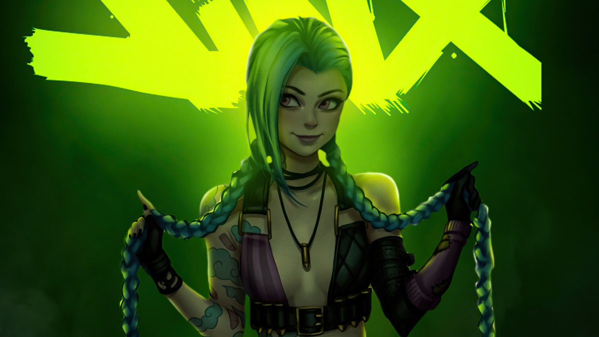 Джинкс арт аркейн неон