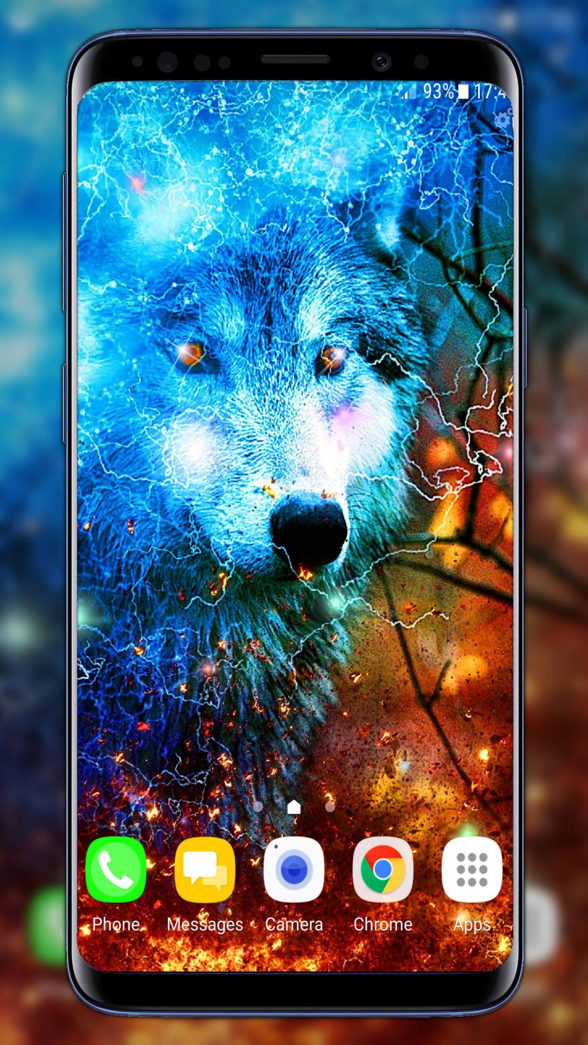 Волки живые обои меняющиеся цвета