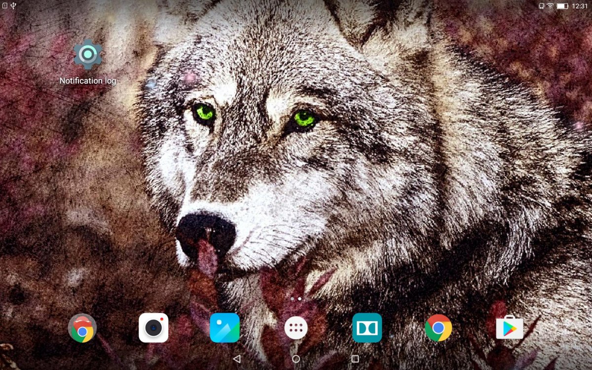 Живой волк на экран смартфона