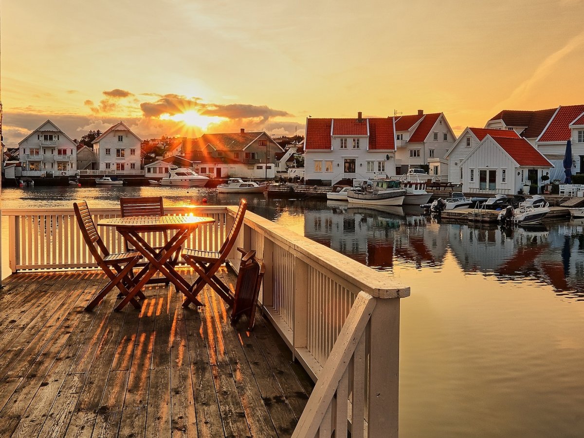 Норвегия Береговая линия фьорды