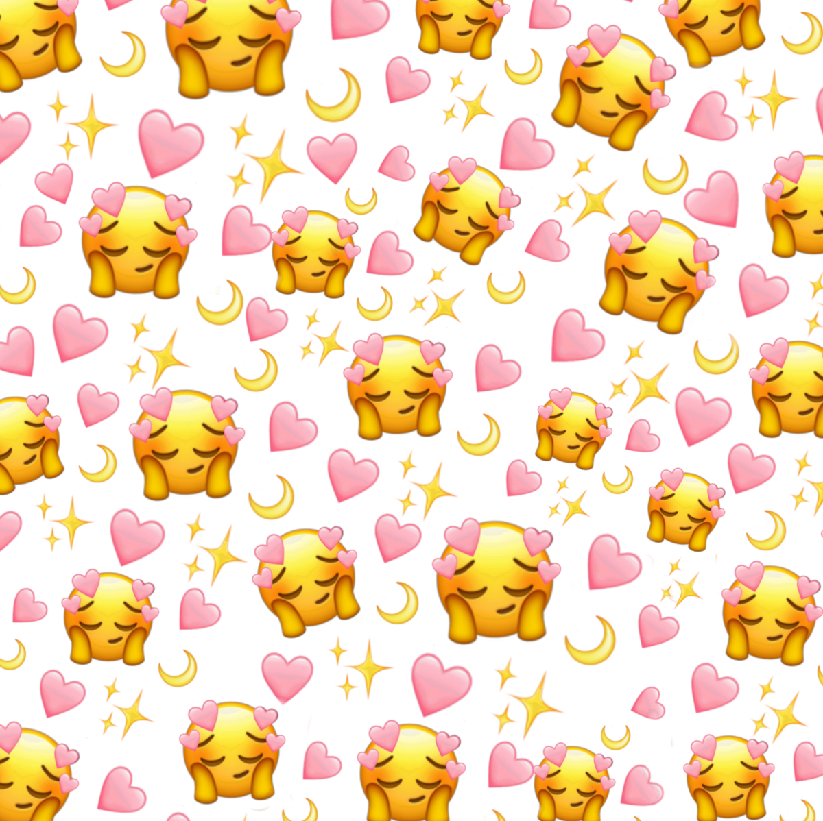 Много смайликов сердечек