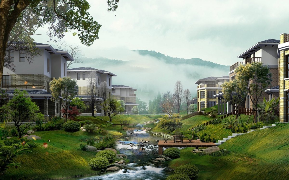 Поляна с лесом