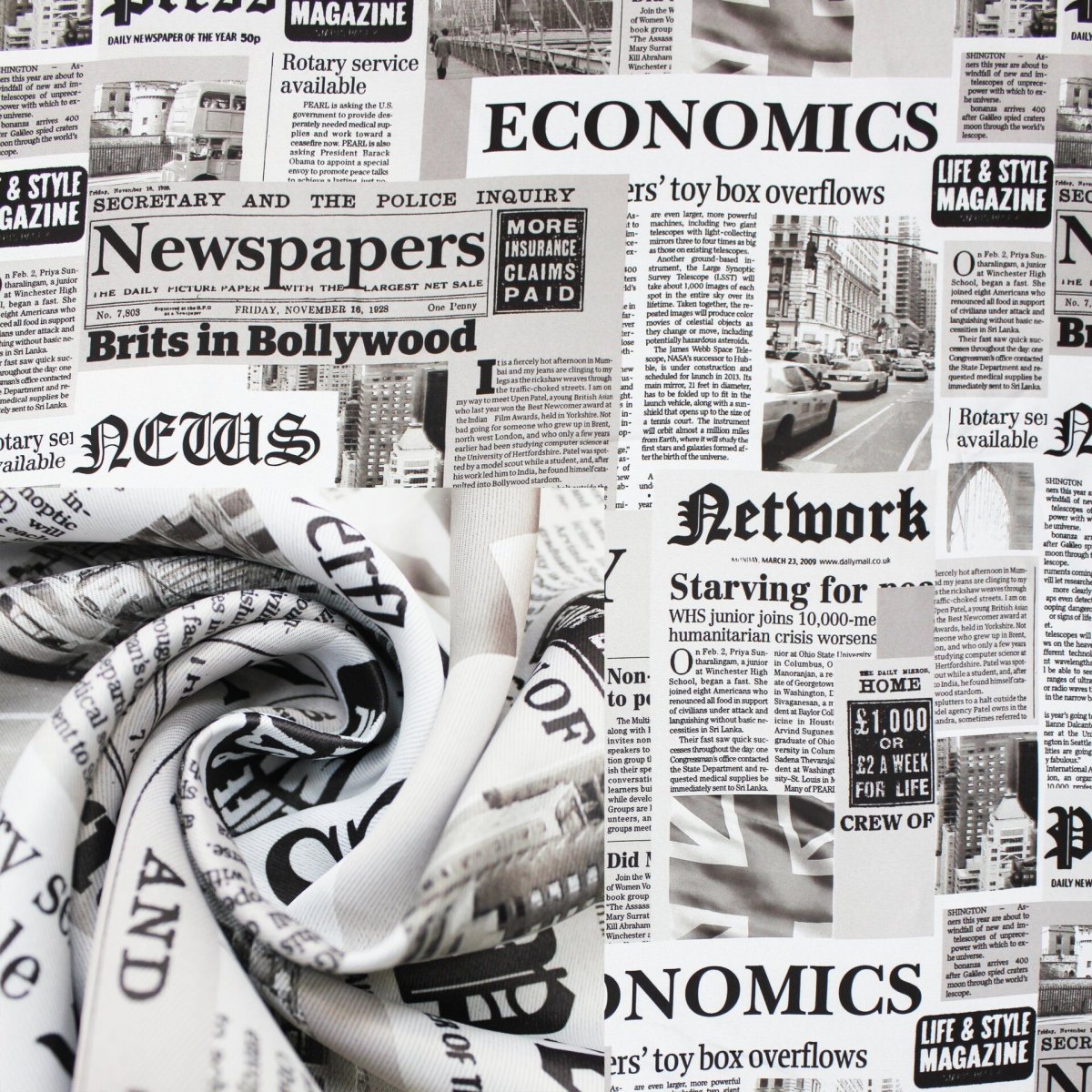 Ткань с принтом газета