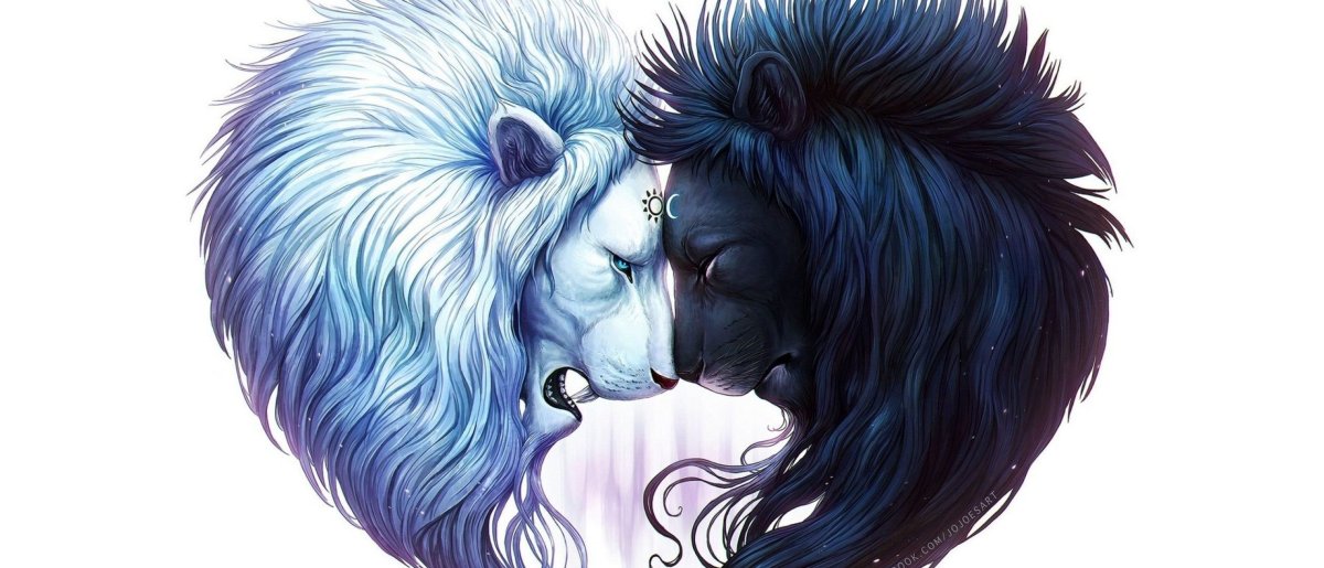 Два Льва синий и белый