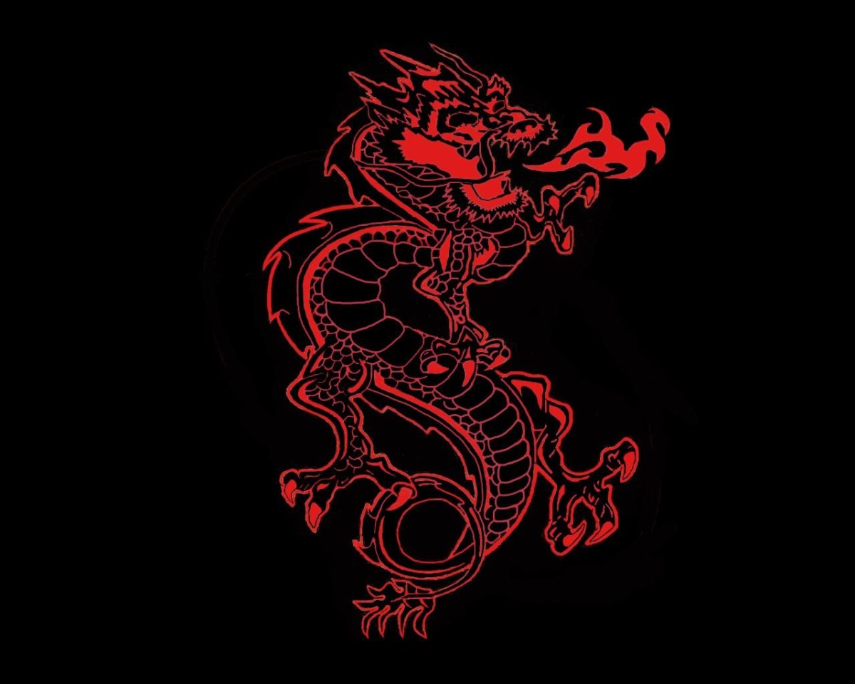 Красный дракон Эстетика Япония
