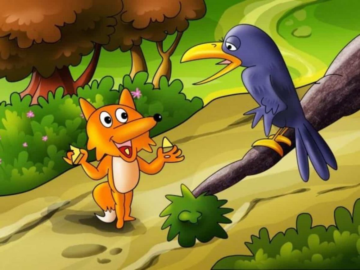 Ворона и лисица басня Крылова мультфильм