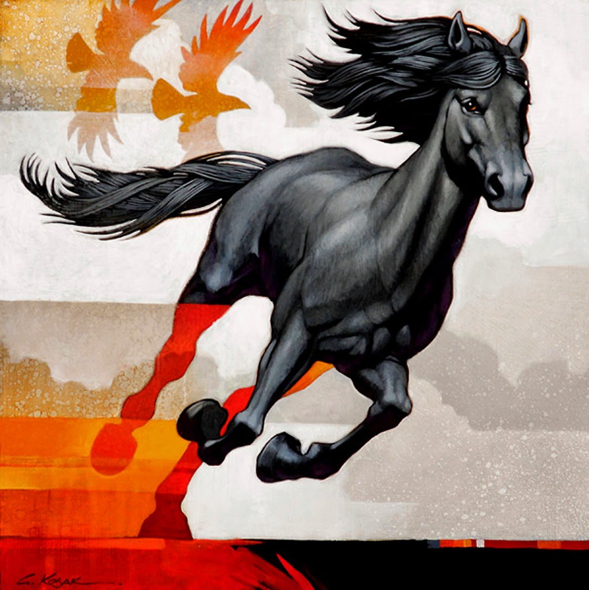 Буцефал это чей конь. Craig Kosak художник. Художник Craig Kosak лошади. Craig Kosak картины ворон. Крейг Козак.