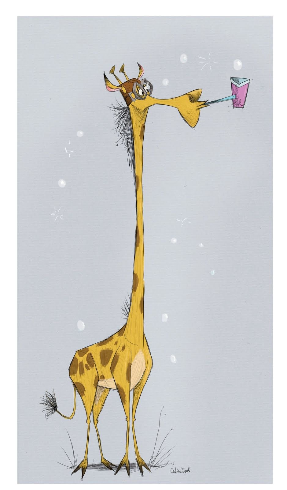 Прикольный Жираф иллюстрация