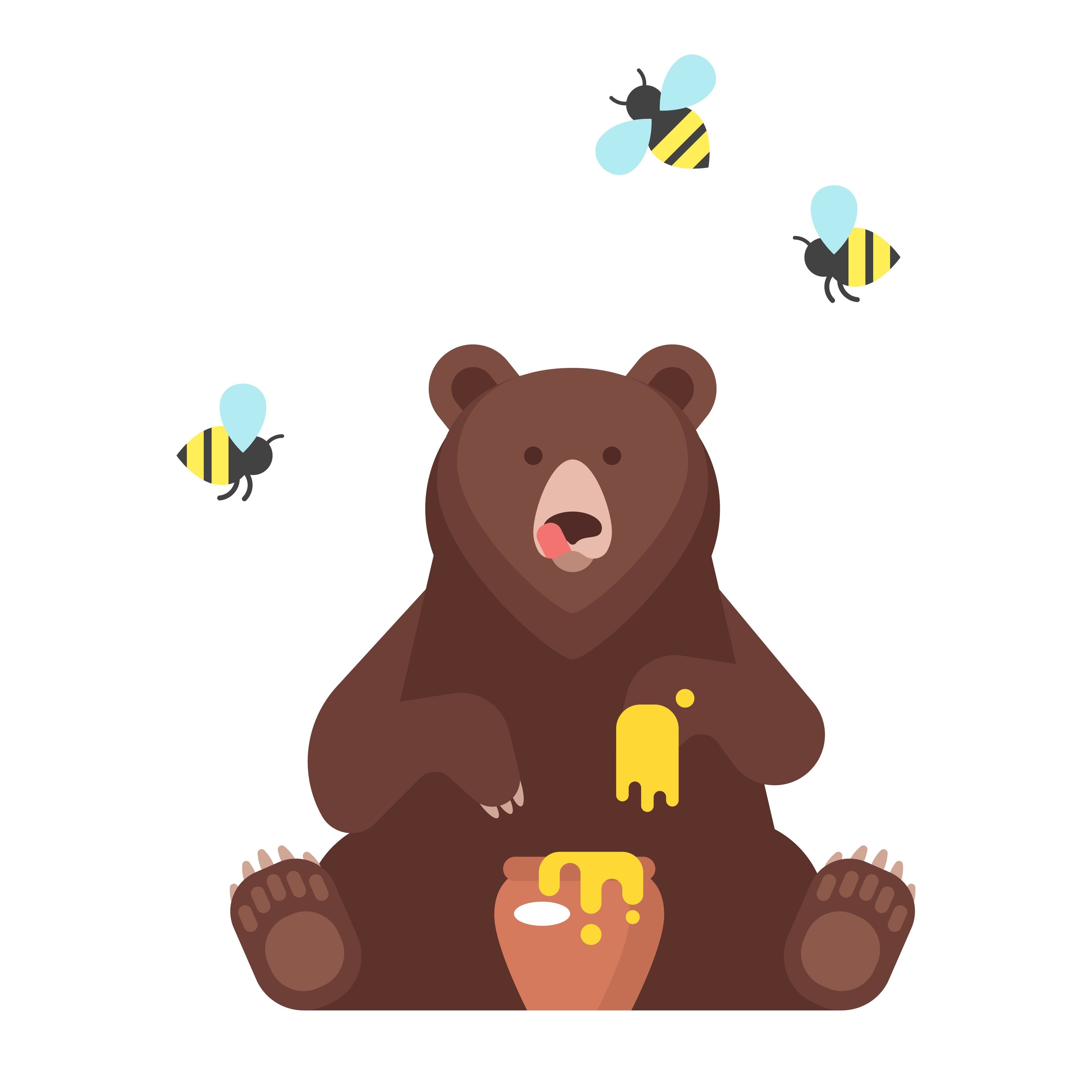 Медвежонок сидит вектор
