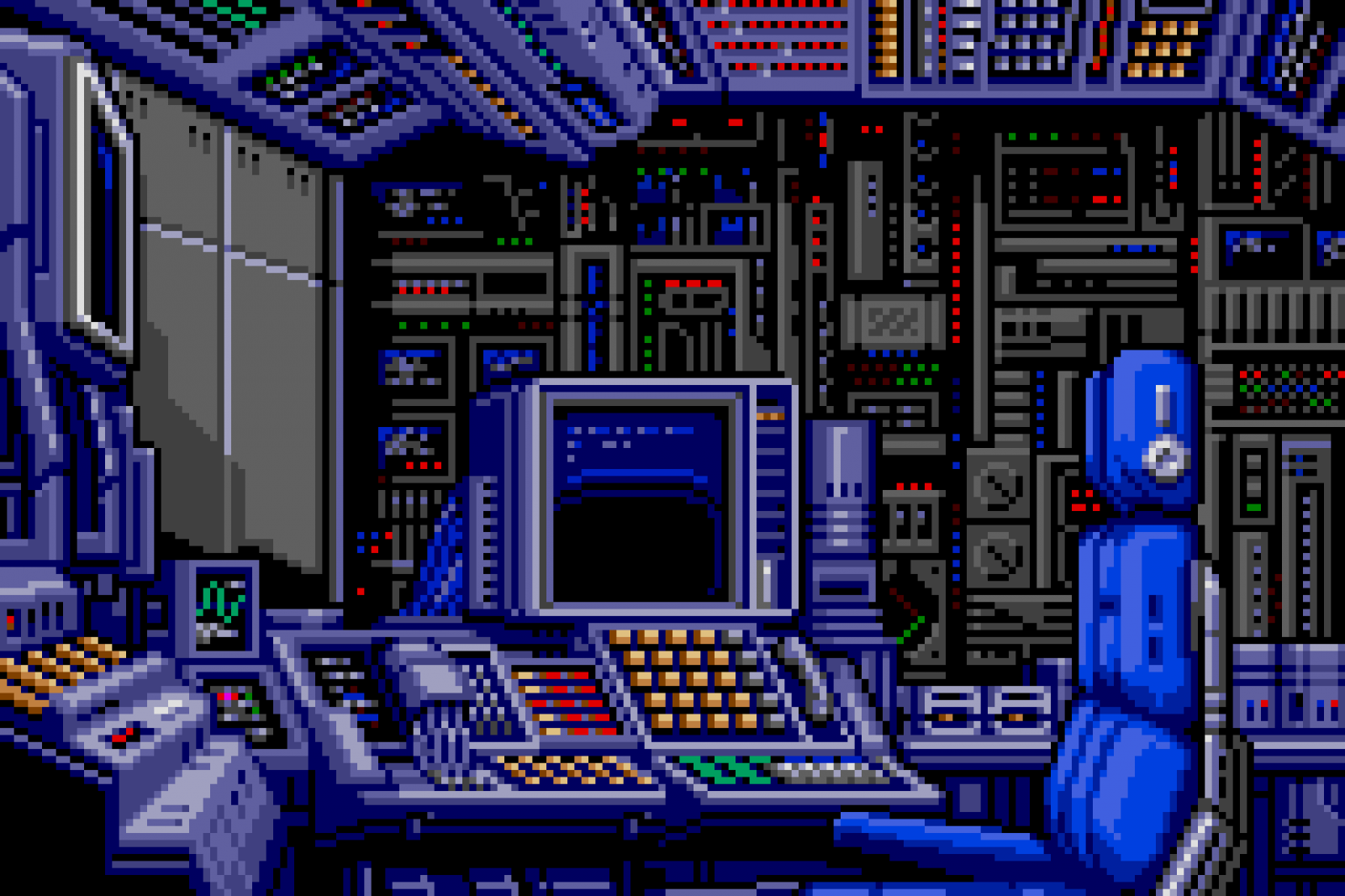 Pixel studio на пк. Компьютер 16 бит. Snatcher Sega CD. Пиксельный компьютер. Компьютер пиксель арт.