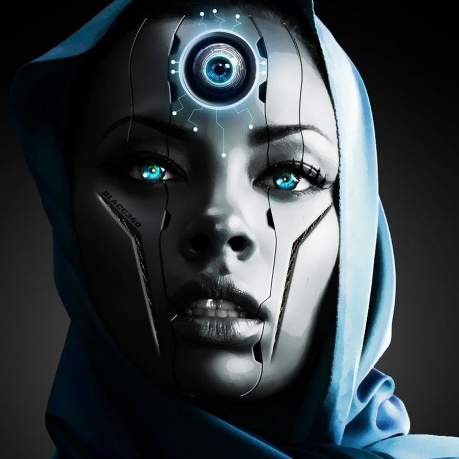 Лицо девушки робота