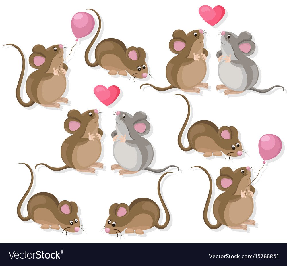 Много мультяшных мышей