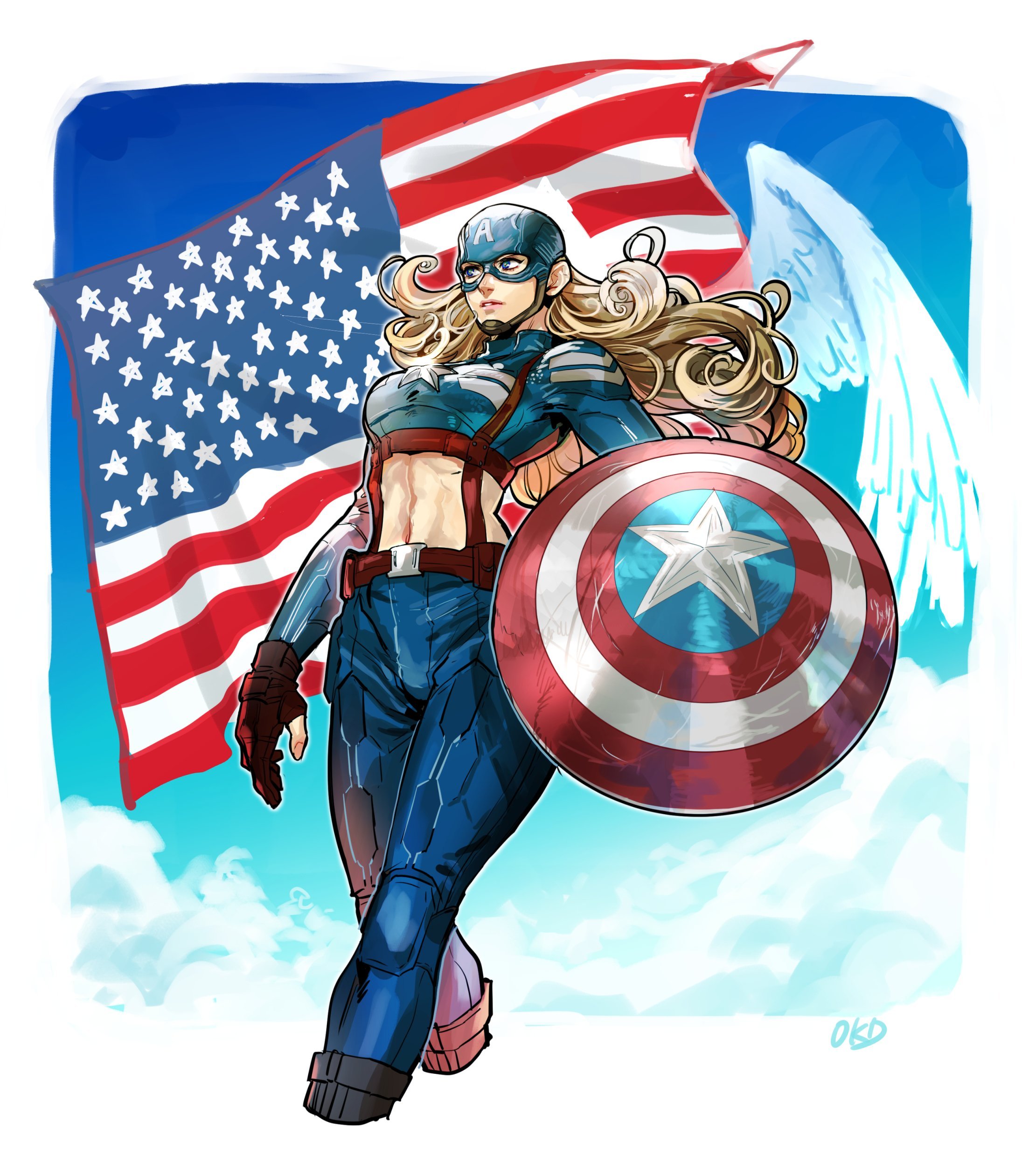 Капитан Марвел и Капитан Америка