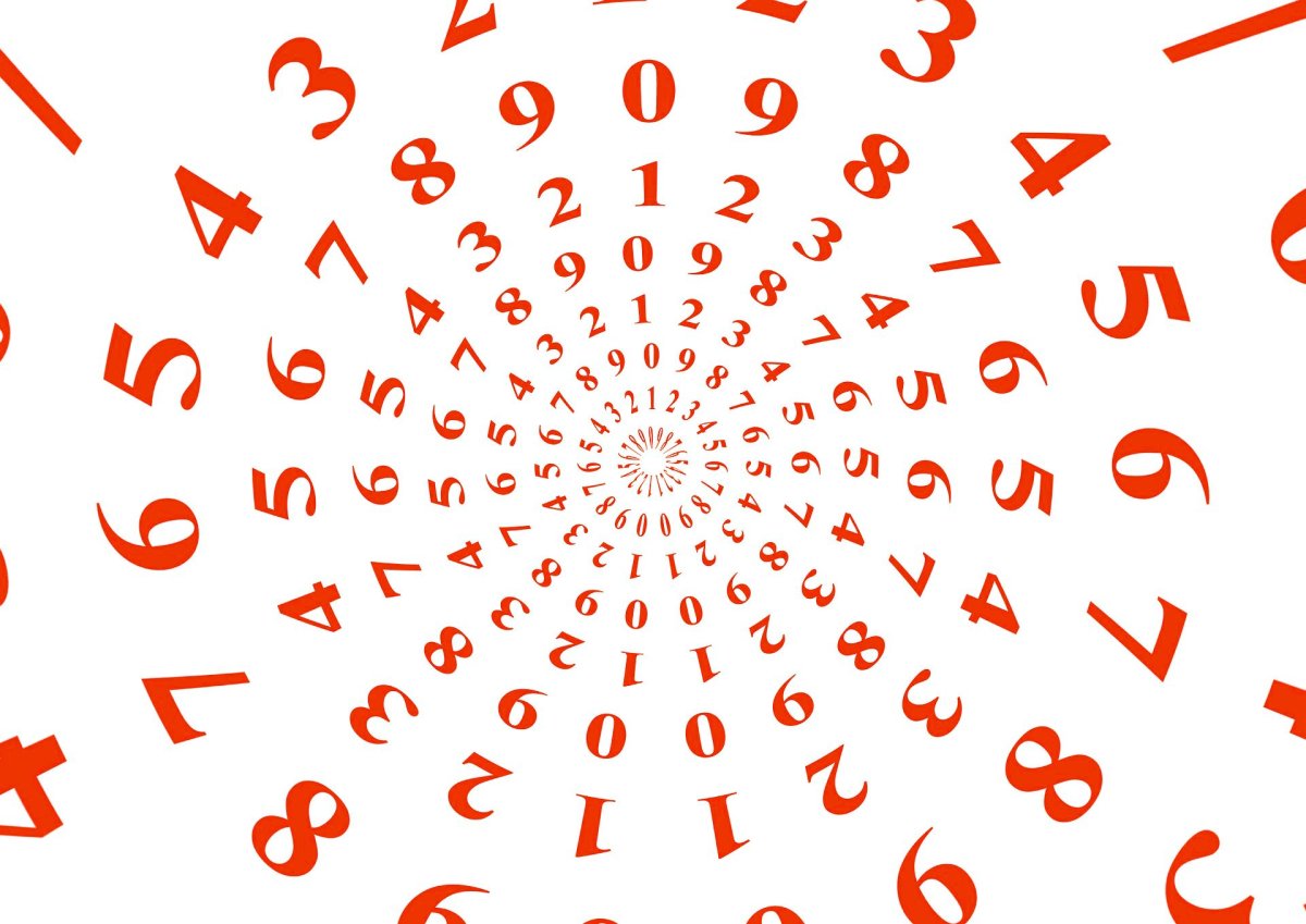 Много цифр на прозрачном фоне