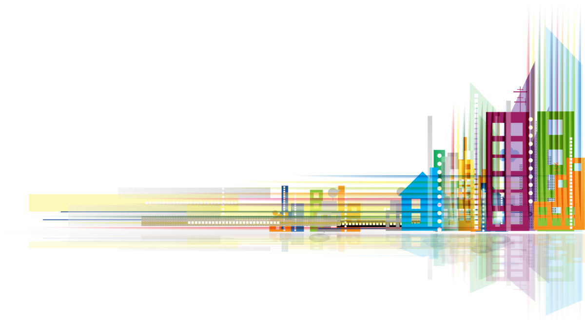 Абстрактный город на белом фоне