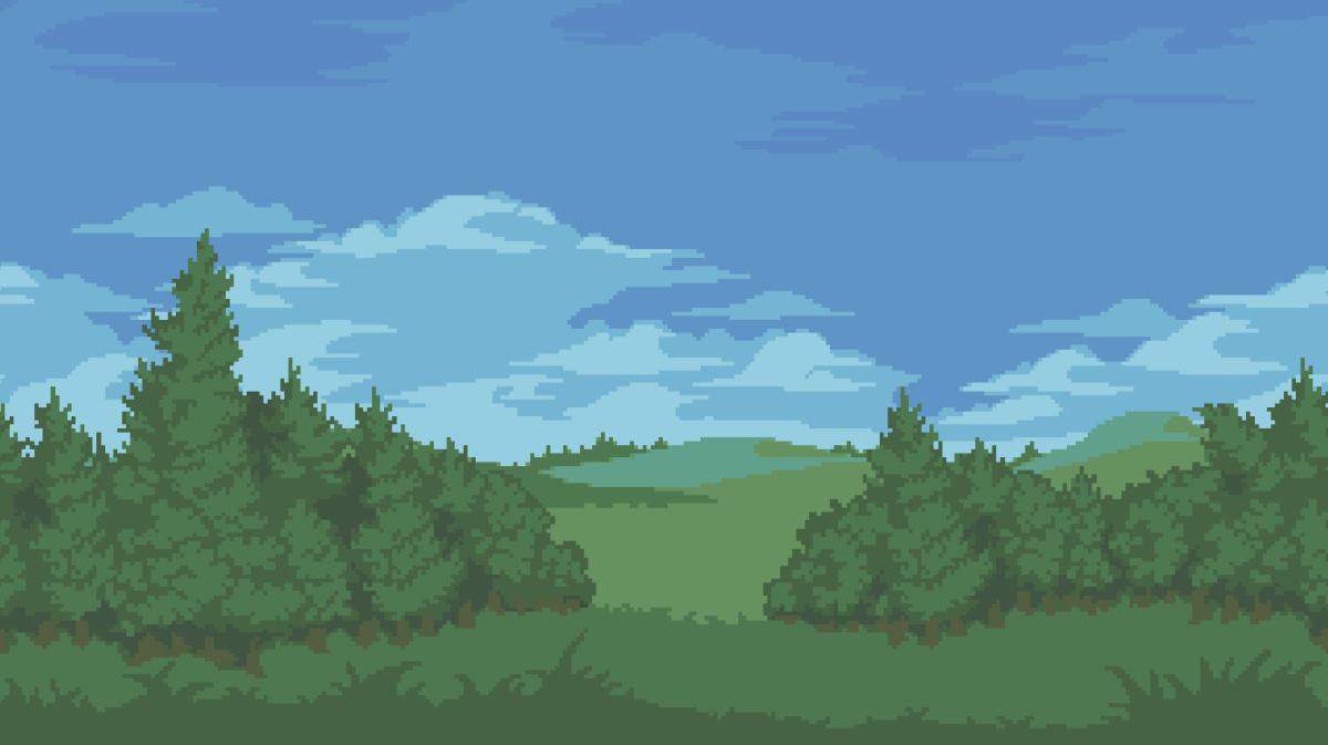 Лес пиксель арт