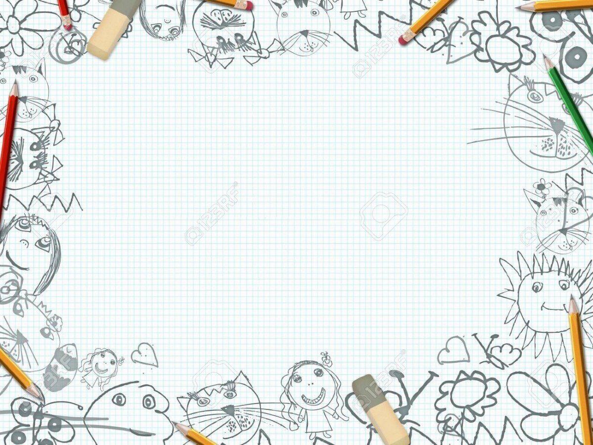 Лист в клетку со школьной тематикой