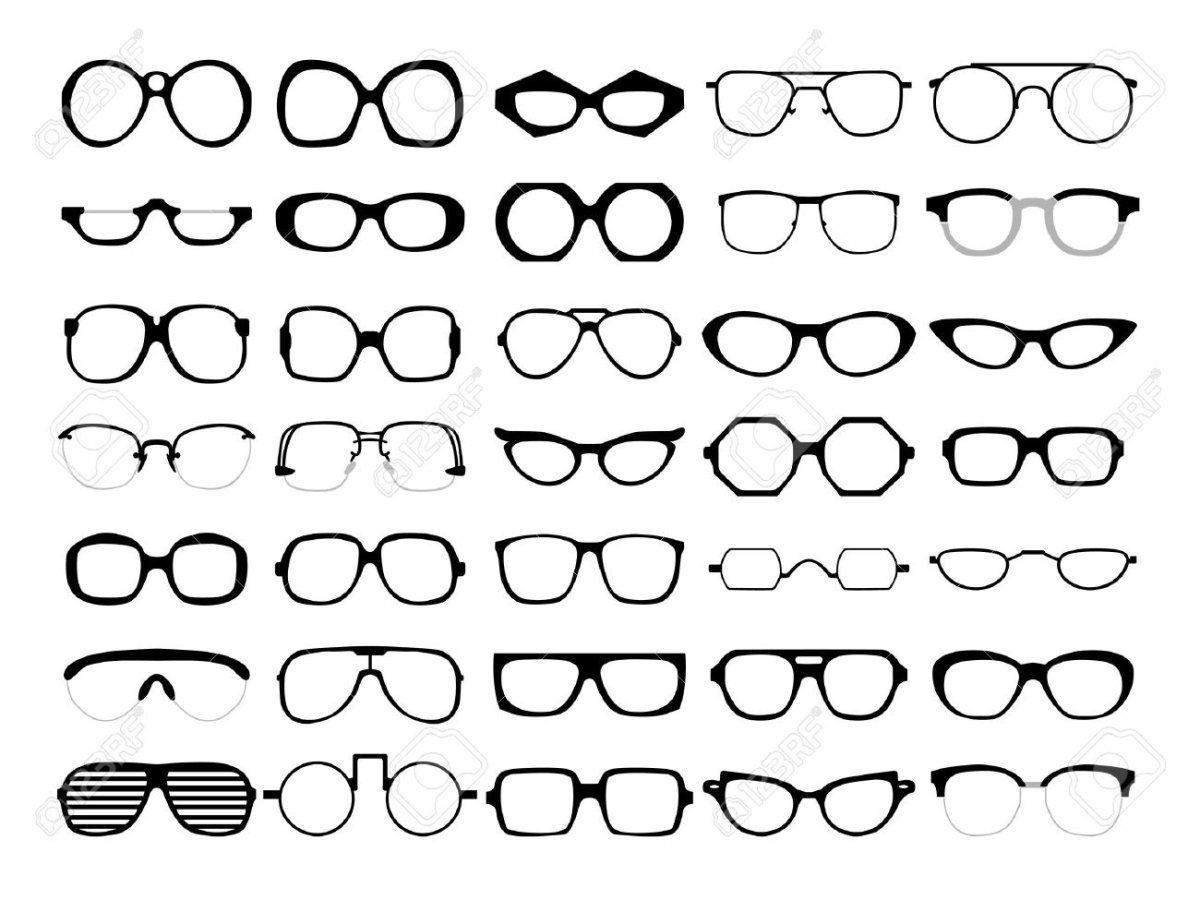Формы оправ очки вектор
