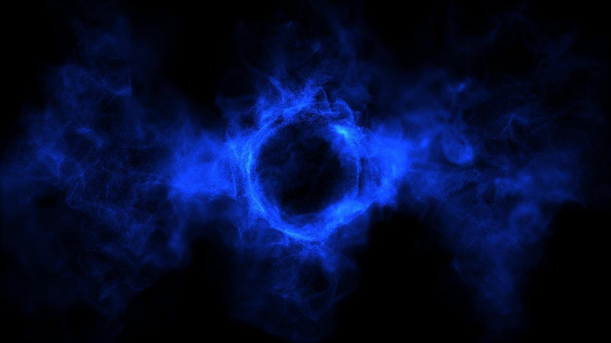 Синий дым на черном фоне