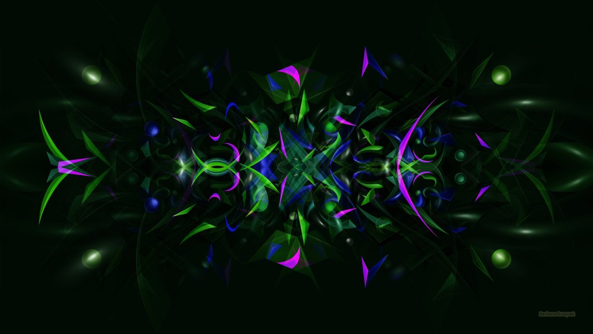 Неоновые узоры на черном фоне