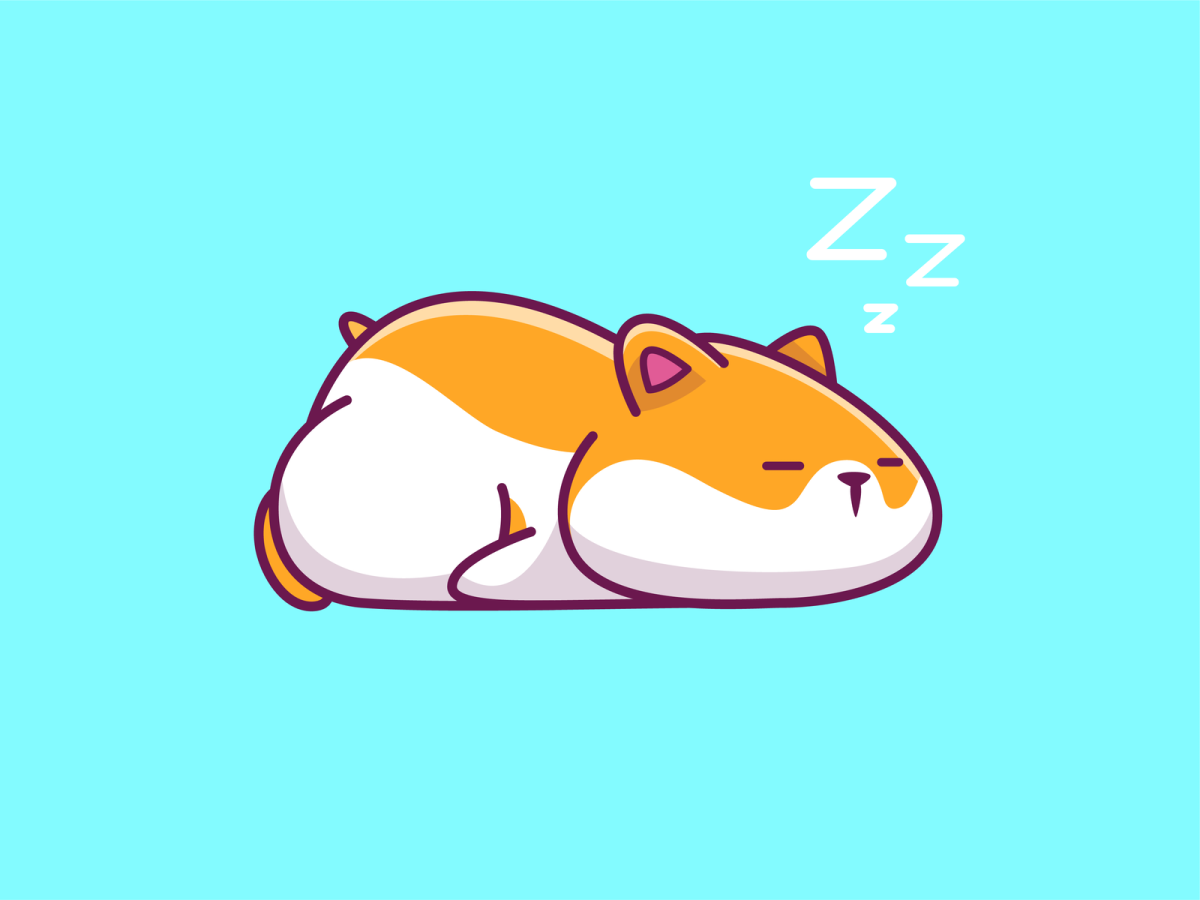 Уставший хомяк мультяшный