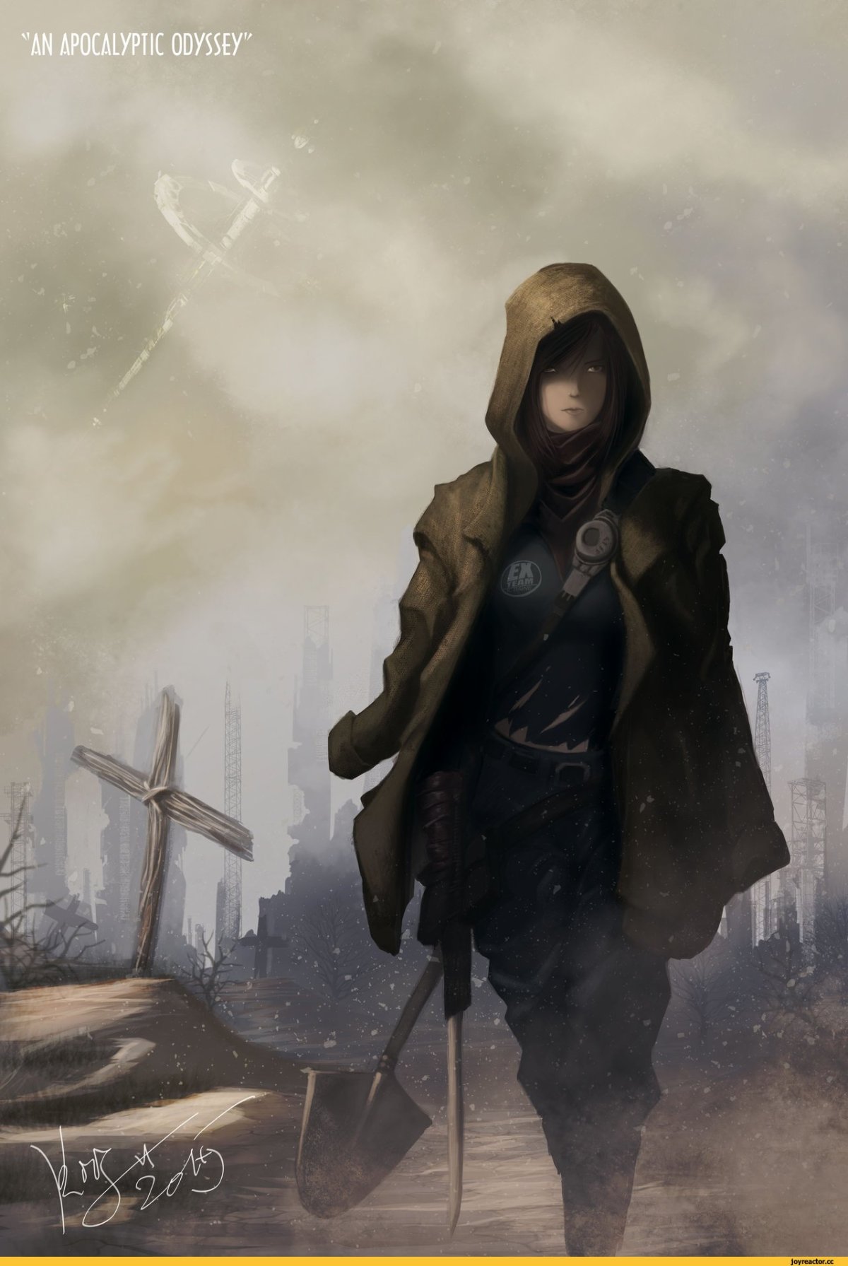 Человек в плаще арт