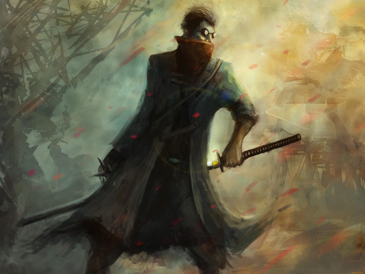 Мужчина в плаще арт