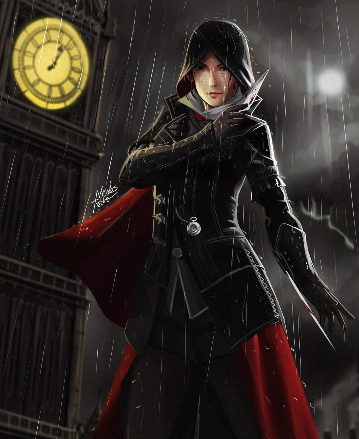 Женщина в черном плаще