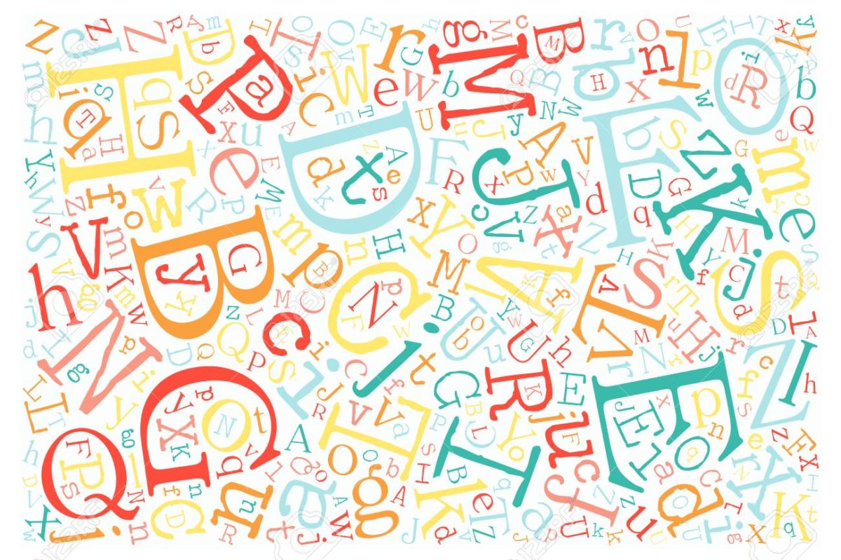 Фон с английскими буквами
