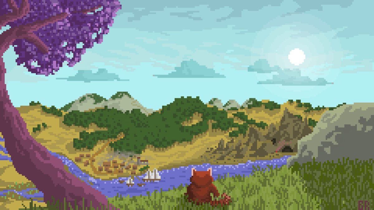 Поляна пиксель арт