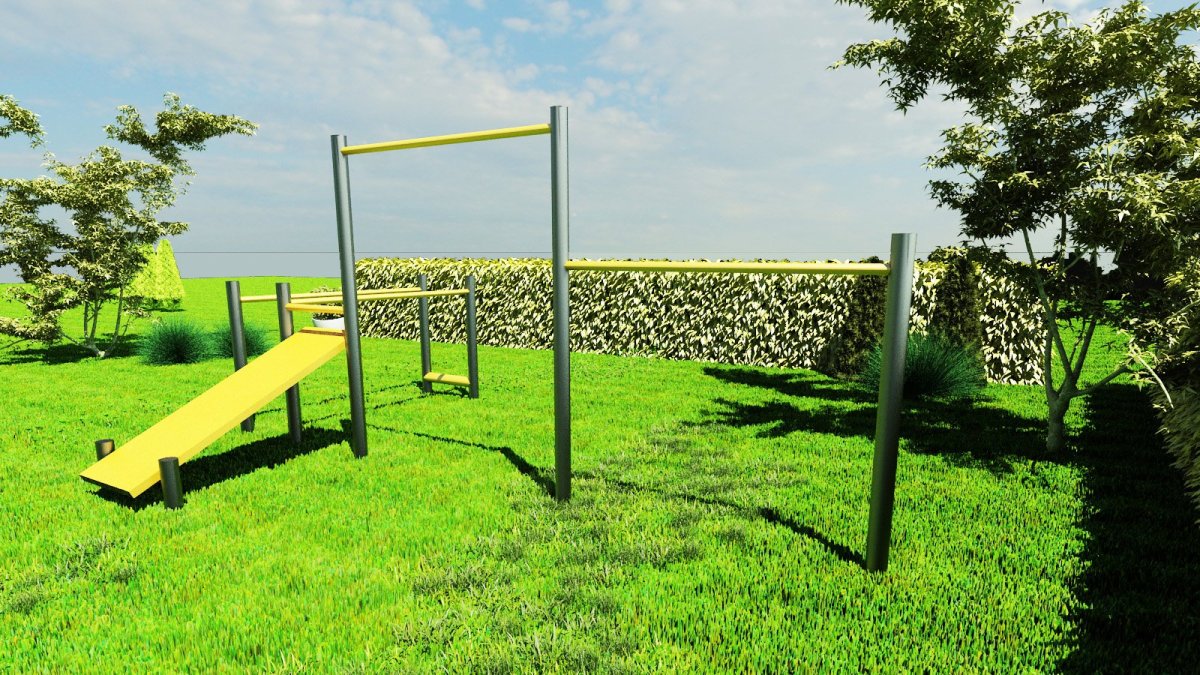 Спортивная площадка на фоне природы