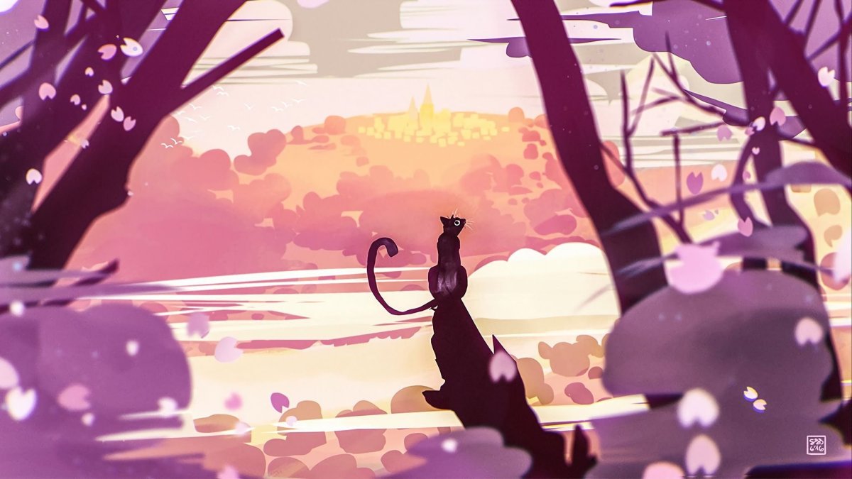 Обои котики арт