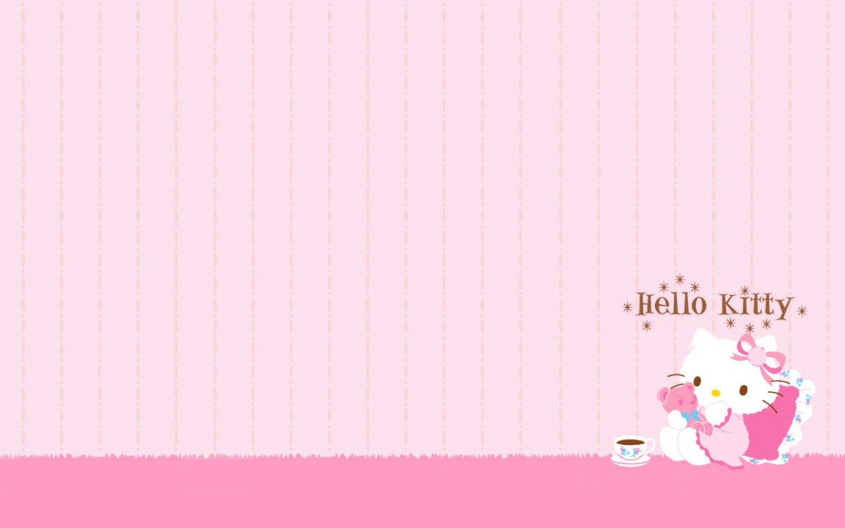 Нежно розовые обои с Хеллоу Китти