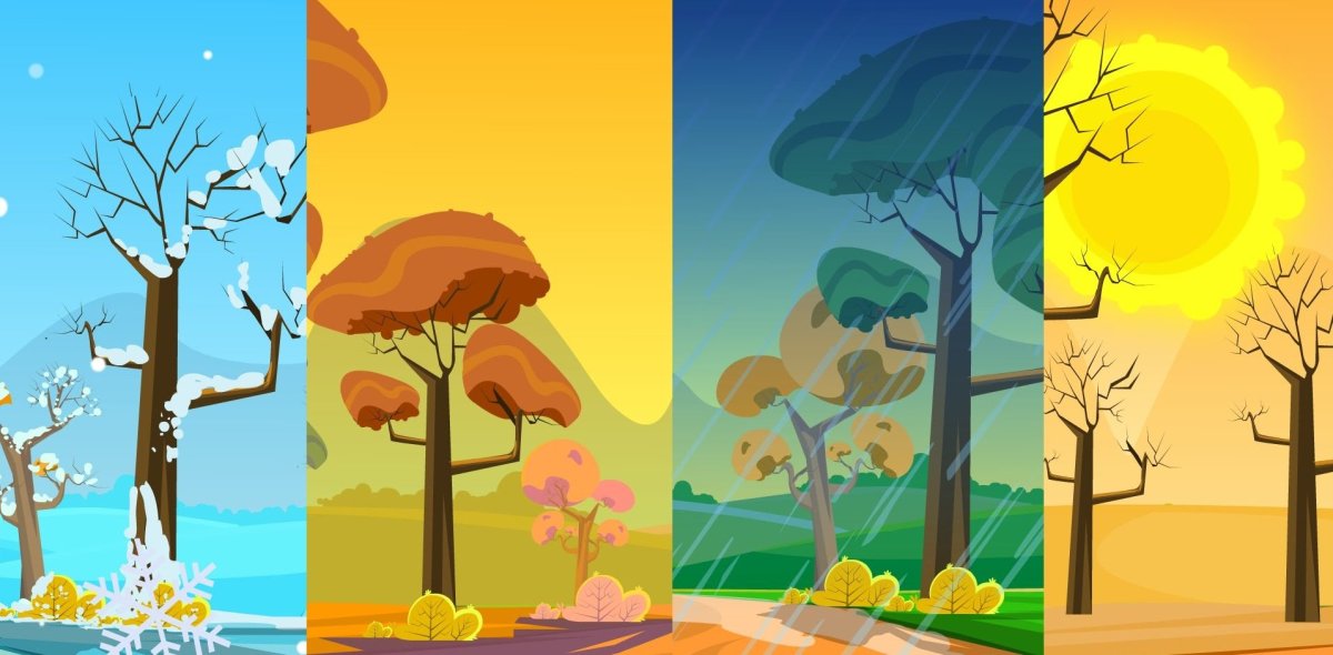 Пейзаж в Разное время года