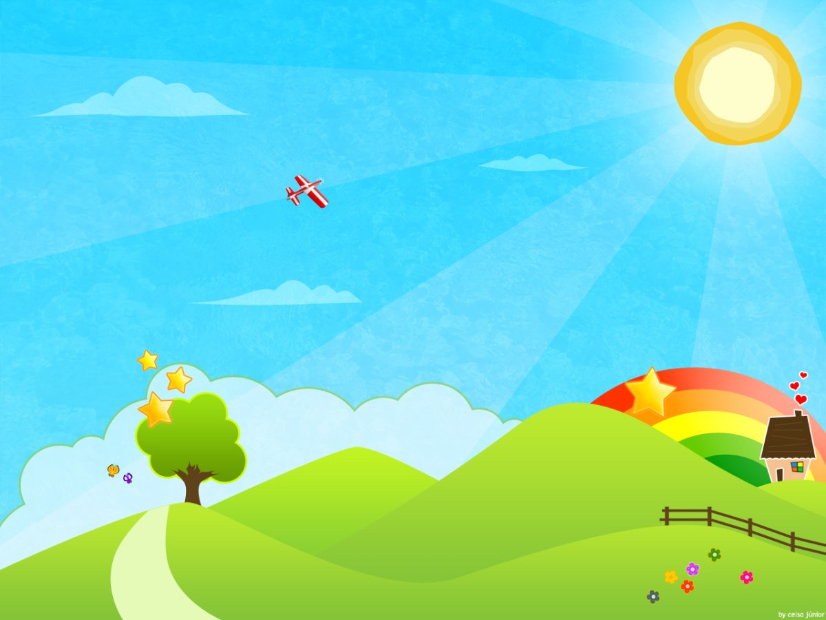 Мультяшное небо с солнцем