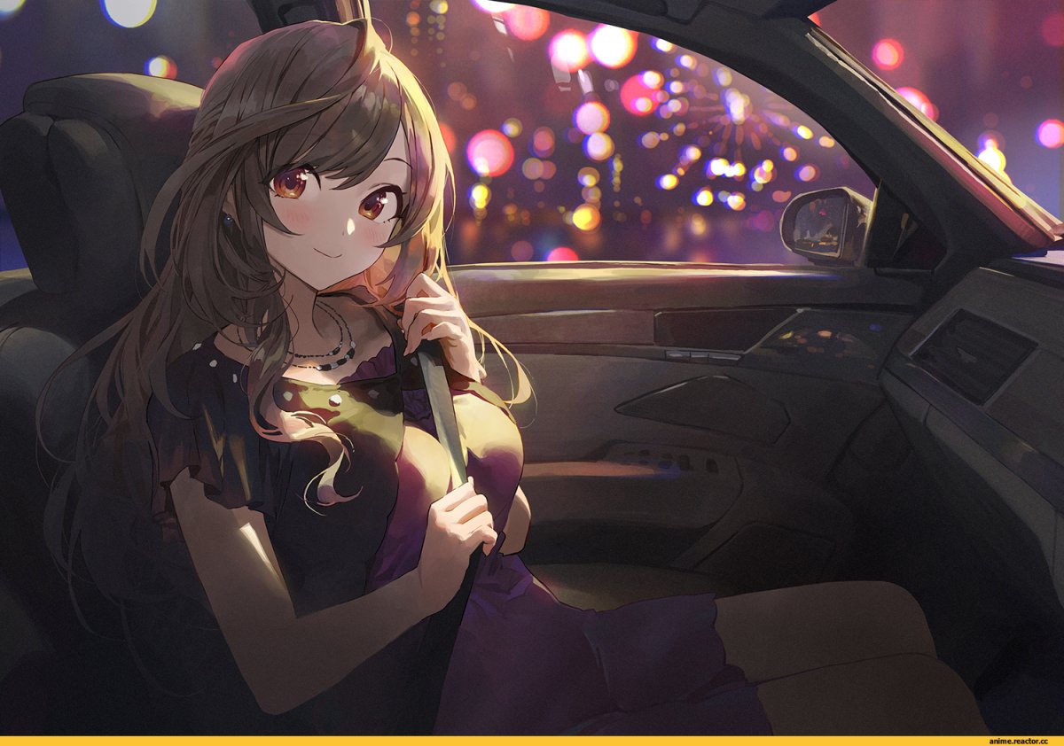 Аниме девочки и машины