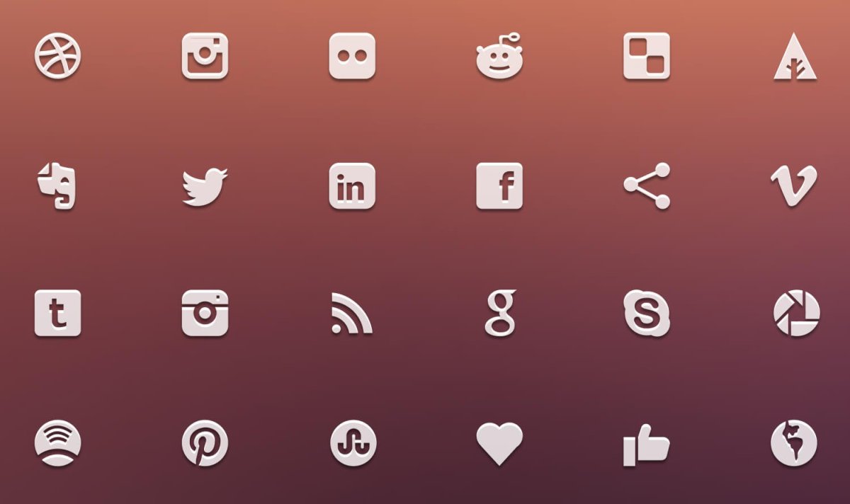 Минималистичные иконки социальных сетей