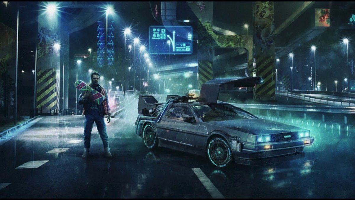 DMC DELOREAN киберпанк Марти Макфлай