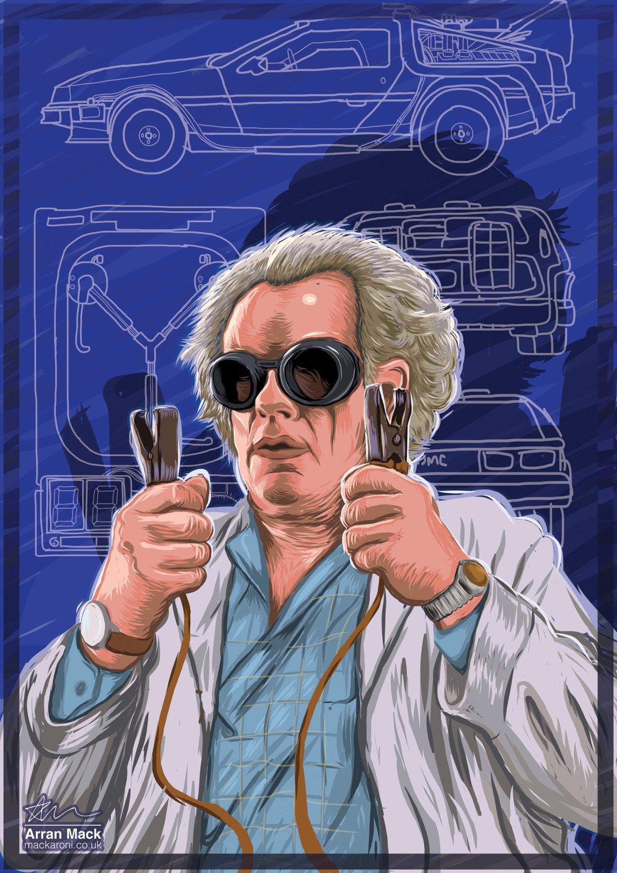 Док Браун назад в будущее арт