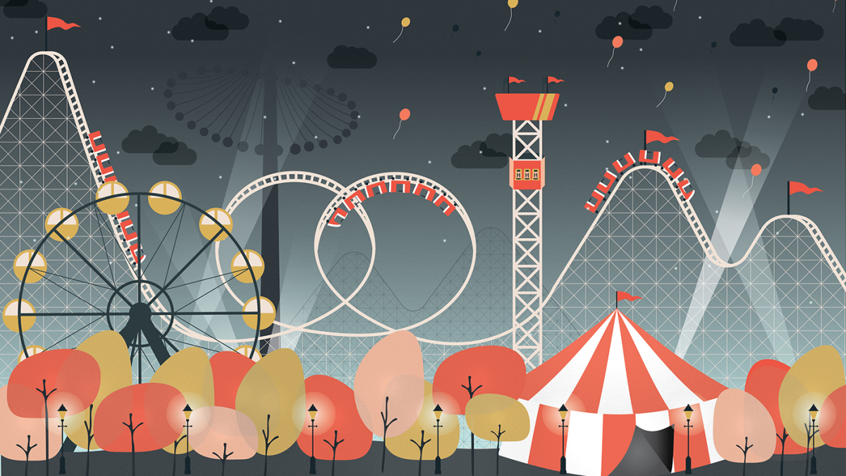 Парк аттракционов вектор фон