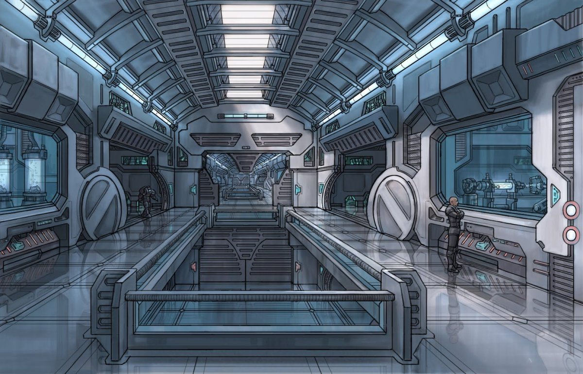 Концепт арт Sci Fi лаборатория