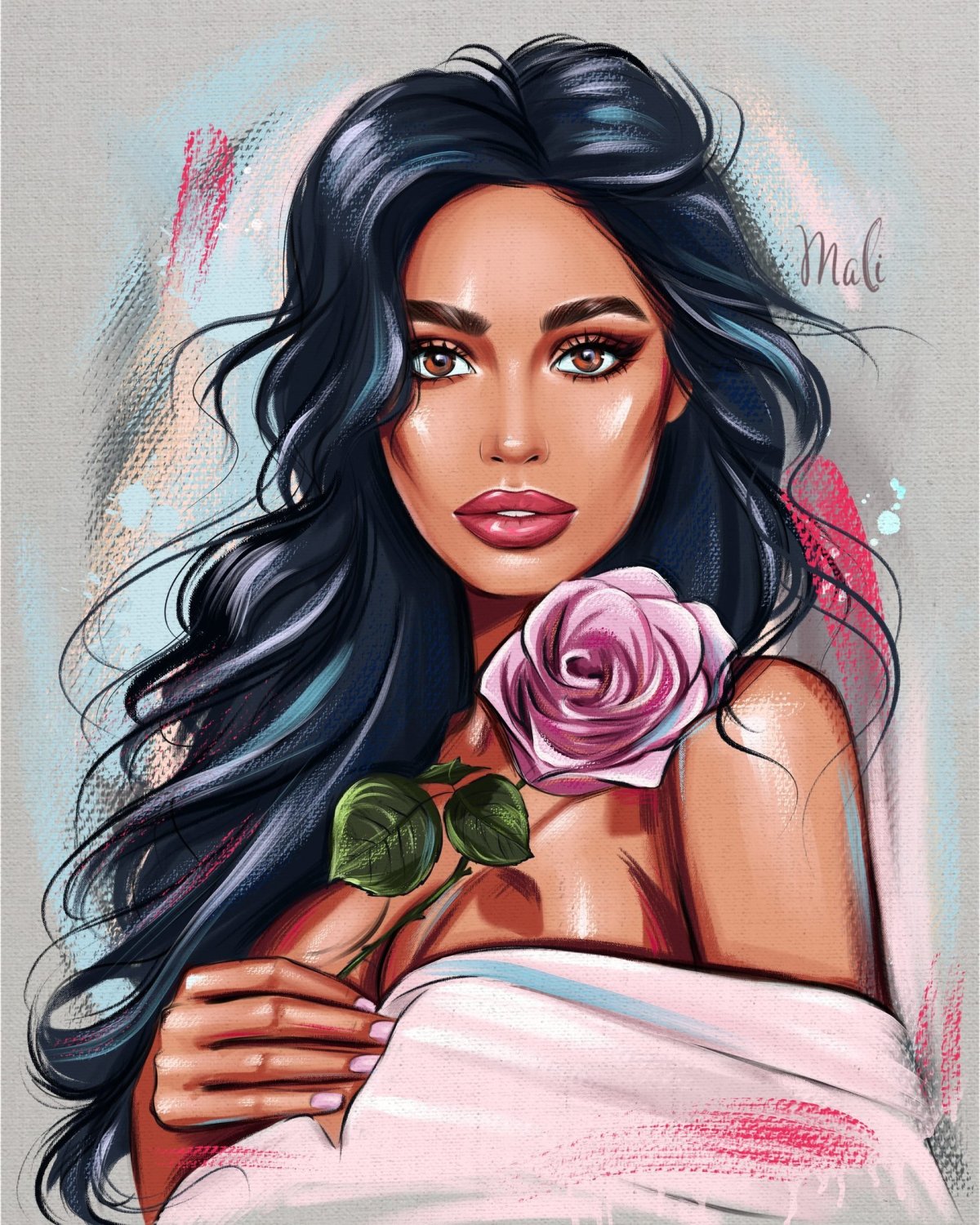 Девушка в очках рисунок